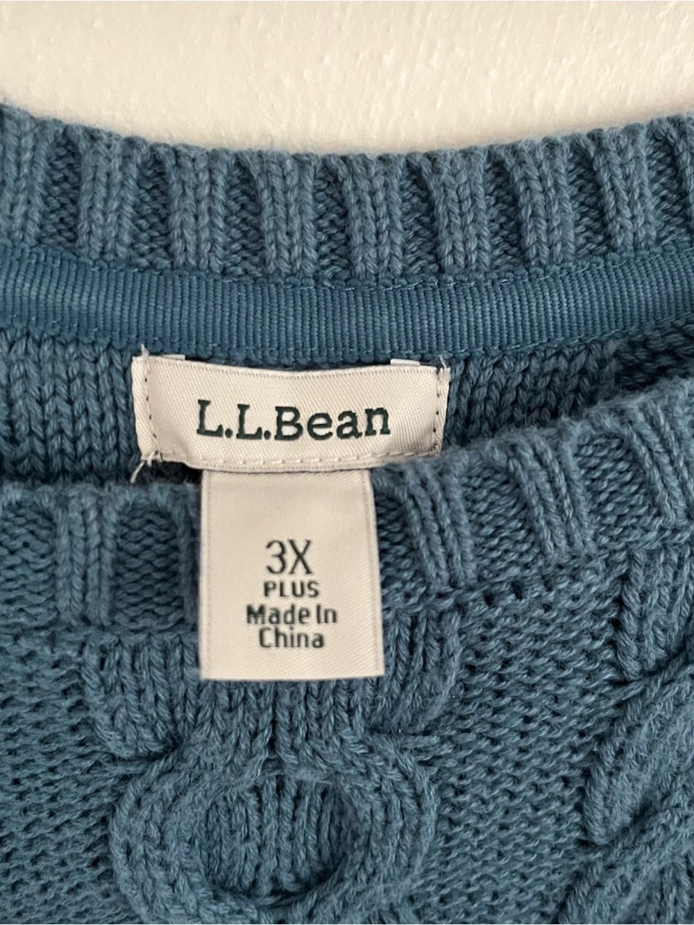L.L.Bean 3XL Dark Teal Cable Knit Sweater - Picture 2 of 4